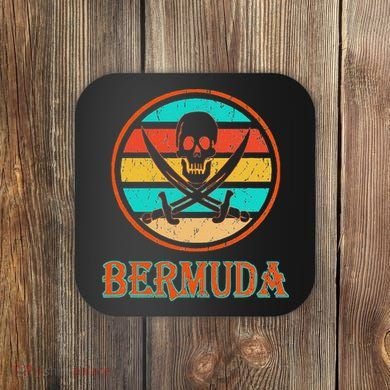 Pirate Bermuda Vacation Vintage Distressed Image Coaster