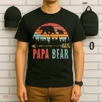 Papa Bear Vintage Father's Day Dad Grandpa T-Shirt thumb 6