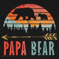 Papa Bear Vintage Father's Day Dad Grandpa T-Shirt thumb 7
