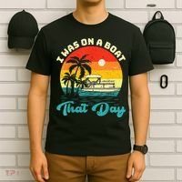 Ponton Boat Vintage Retro I Was On A Boat That Day T-Shirt thumb 6