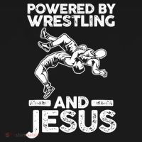 Powered By Wrestling And Jesus Ornament thumb 1