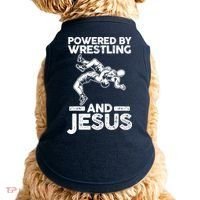 Powered By Wrestling And Jesus Doggie Tank thumb 0
