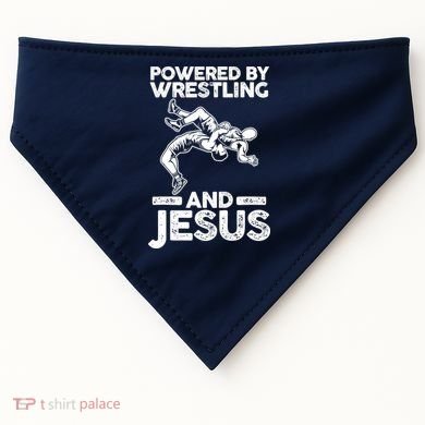 Powered By Wrestling And Jesus USA-Made Doggie Bandana