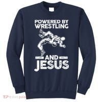 Powered By Wrestling And Jesus Sweatshirt thumb 0