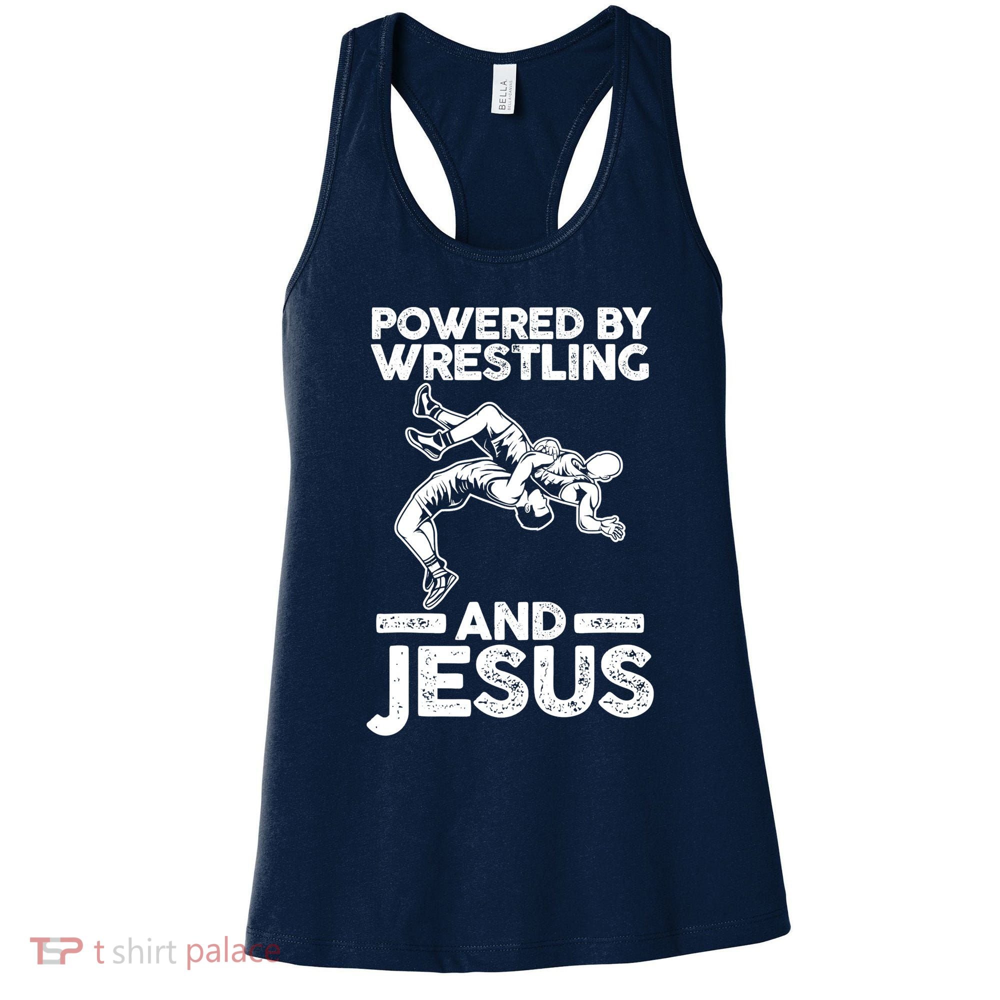 Powered By Wrestling And Jesus Women's Tank Top