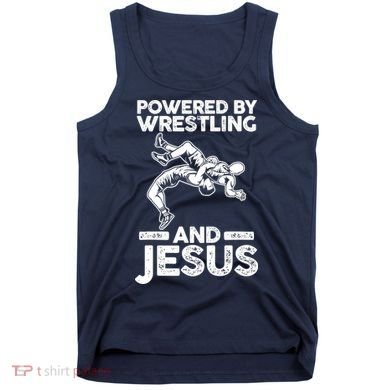 Powered By Wrestling And Jesus Tank Top