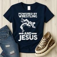 Powered By Wrestling And Jesus Women's T-Shirt thumb 3