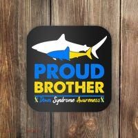 Proud Brother World Down Syndrome Awareness Day Shark T21 Coaster thumb 0