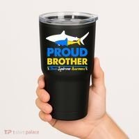 Proud Brother World Down Syndrome Awareness Day Shark T21 Tumbler thumb 2
