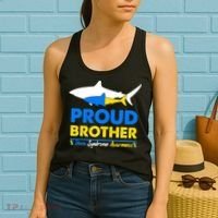 Proud Brother World Down Syndrome Awareness Day Shark T21 Women's Tank Top thumb 2