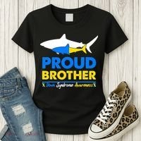 Proud Brother World Down Syndrome Awareness Day Shark T21 Women's T-Shirt thumb 3