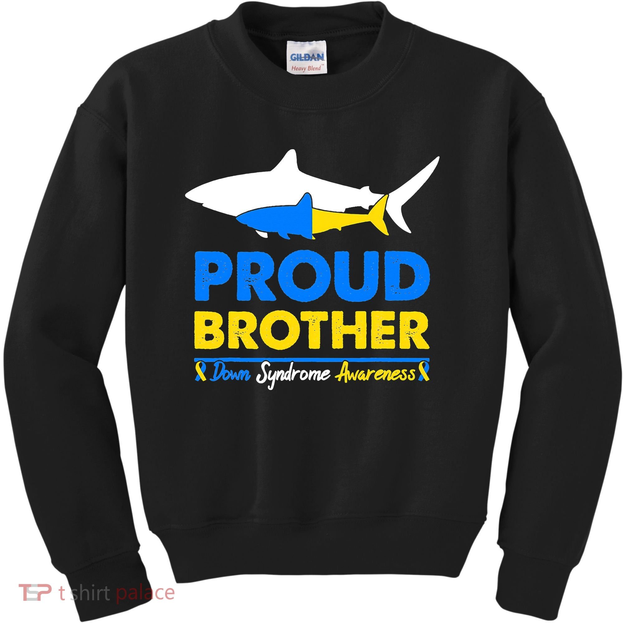 Proud Brother World Down Syndrome Awareness Day Shark T21 Kids Sweatshirt
