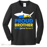 Proud Brother World Down Syndrome Awareness Day Shark T21 Kids Long Sleeve Shirt thumb 0