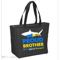 Proud Brother World Down Syndrome Awareness Day Shark T21 Tote Bag thumb 2