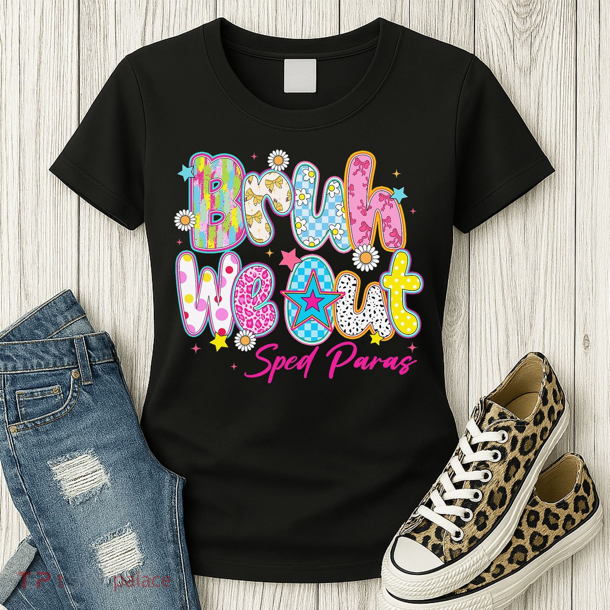 Preppy Bruh We Out Sped Paras Last Day Of School Summer Women's T-Shirt