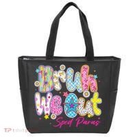 Preppy Bruh We Out Sped Paras Last Day Of School Summer Tote Bag thumb 0