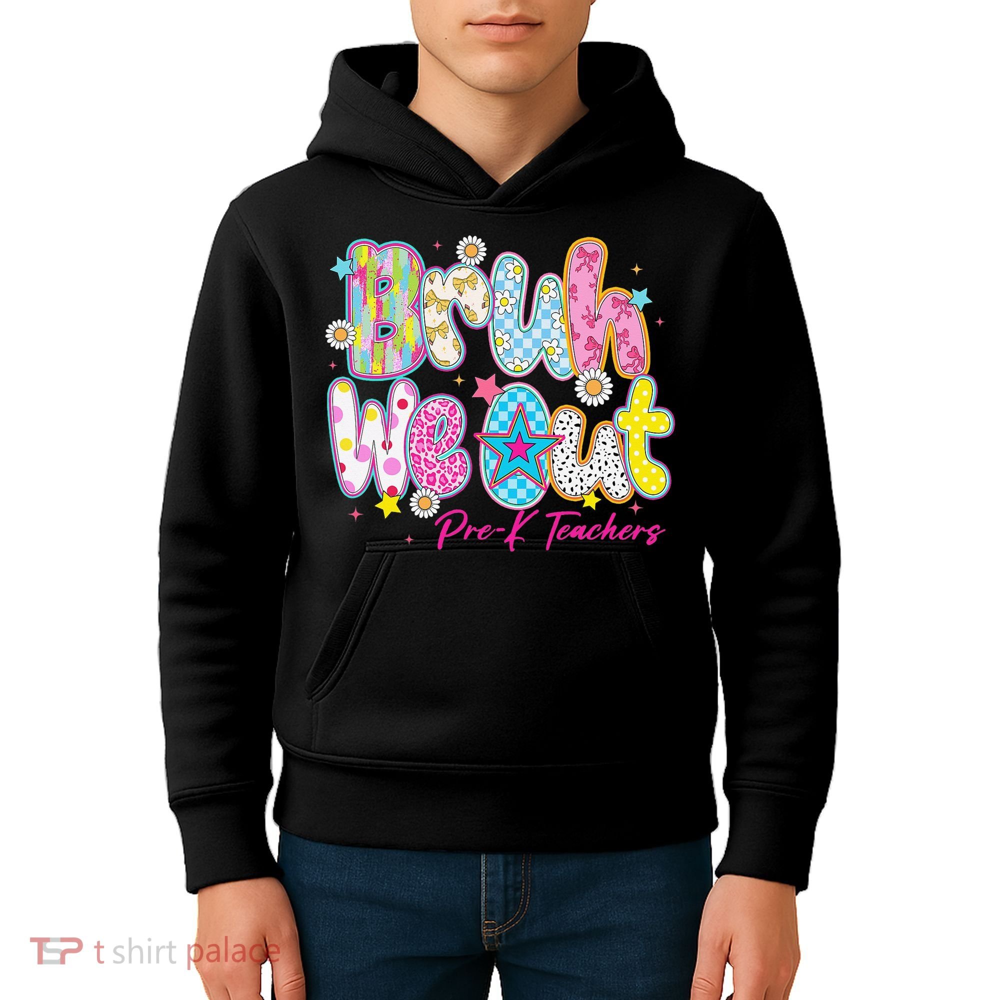 Preppy Bruh We Out Pre-K Teachers Last Day Of School Summer Kids Hoodie