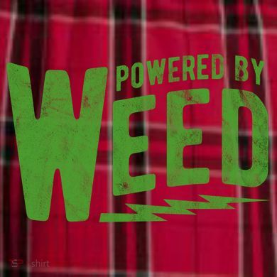 Powered By Weed Men's Flannel Plaid Pajama Pants