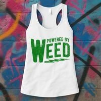 Powered By Weed Women's Tank Top thumb 3