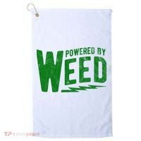 Powered By Weed Golf Towel thumb 0