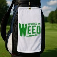 Powered By Weed Golf Towel thumb 2