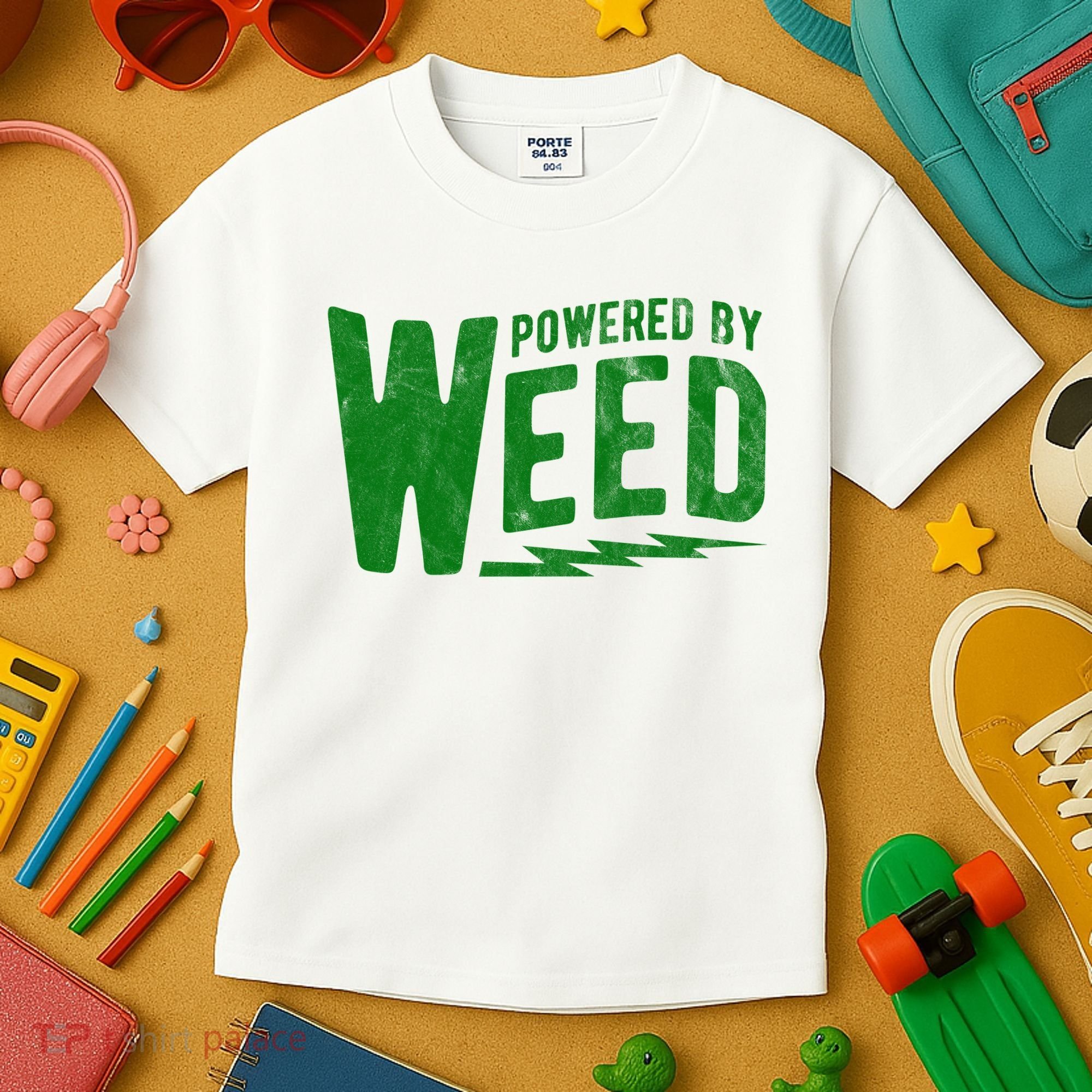 Powered By Weed Kids T-Shirt