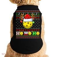 Pickleball Ball Xmas Tree Lights Ugly Christmas Sweater Gift Doggie Tank thumb 0