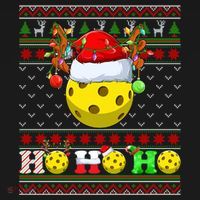 Pickleball Ball Xmas Tree Lights Ugly Christmas Sweater Gift Women's Hoodie thumb 2