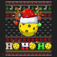 Pickleball Ball Xmas Tree Lights Ugly Christmas Sweater Gift Hat thumb 2