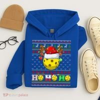 Pickleball Ball Xmas Tree Lights Ugly Christmas Sweater Gift Hoodie thumb 4