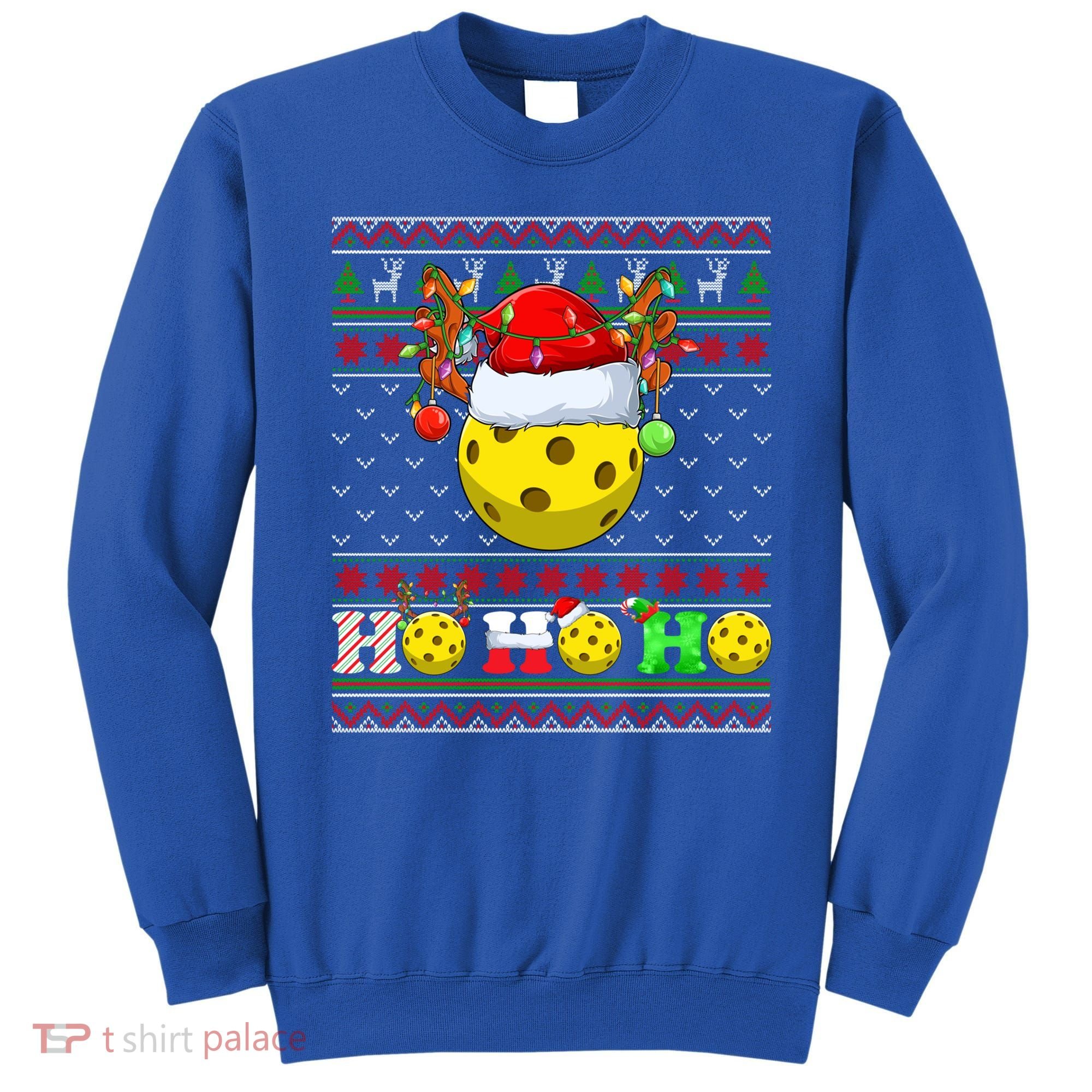 Pickleball Ball Xmas Tree Lights Ugly Christmas Sweater Gift Sweatshirt