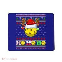 Pickleball Ball Xmas Tree Lights Ugly Christmas Sweater Gift Mousepad thumb 0