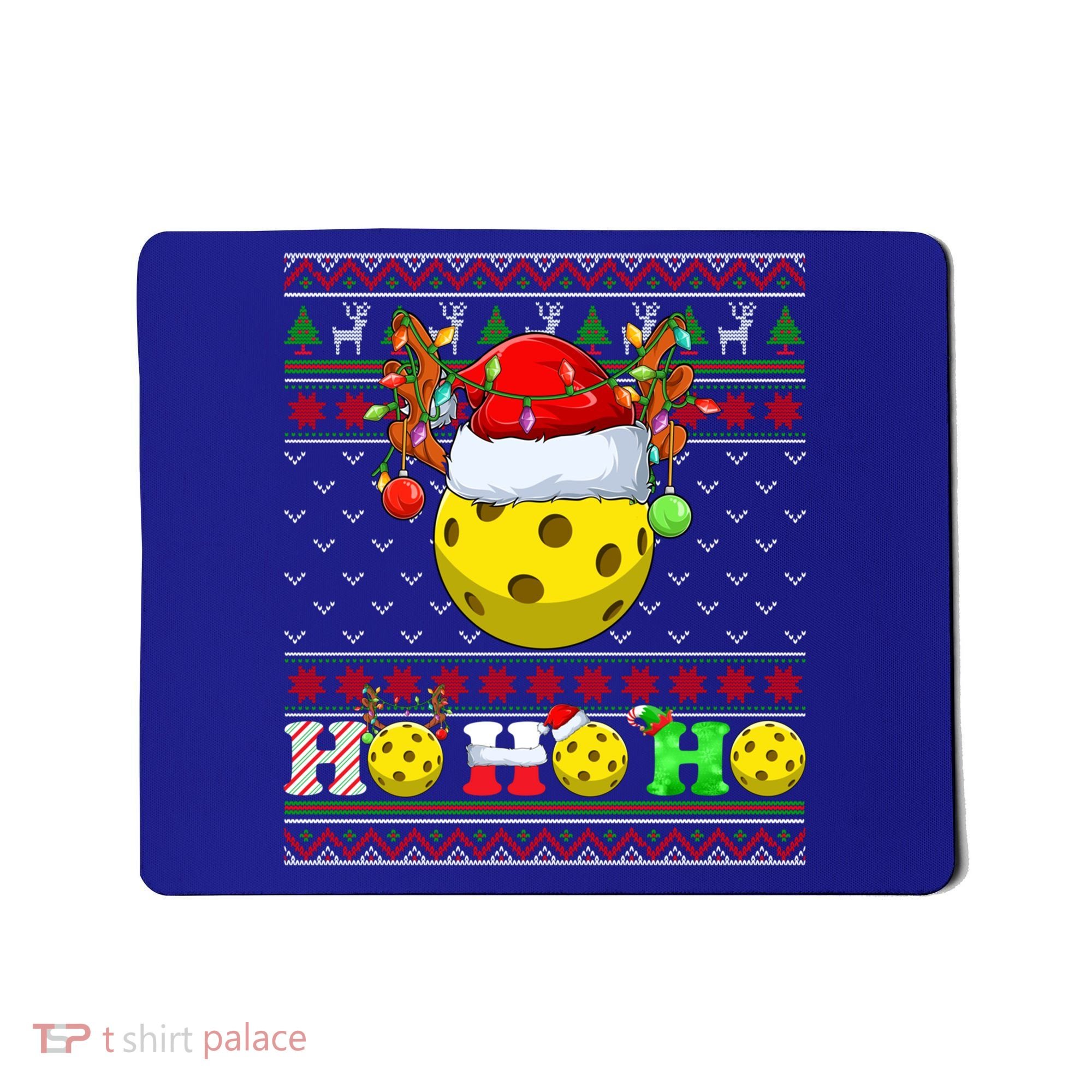 Pickleball Ball Xmas Tree Lights Ugly Christmas Sweater Gift Mousepad