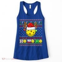 Pickleball Ball Xmas Tree Lights Ugly Christmas Sweater Gift Women's Tank Top thumb 0