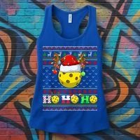 Pickleball Ball Xmas Tree Lights Ugly Christmas Sweater Gift Women's Tank Top thumb 3