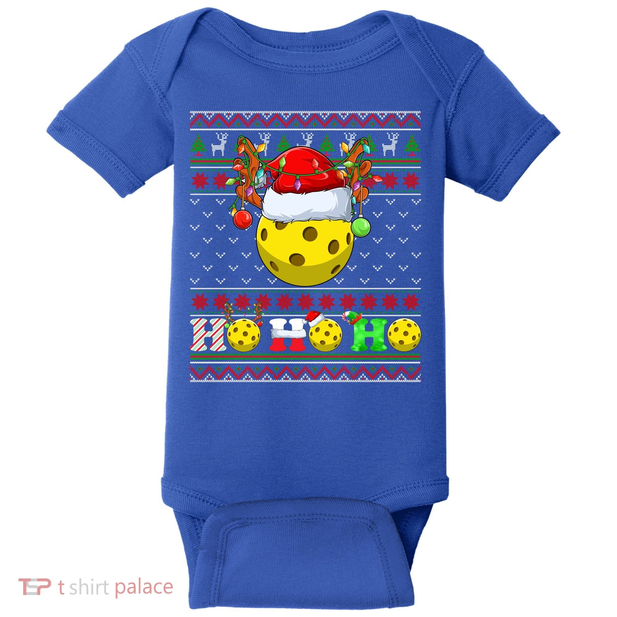 Pickleball Ball Xmas Tree Lights Ugly Christmas Sweater Gift Baby Bodysuit
