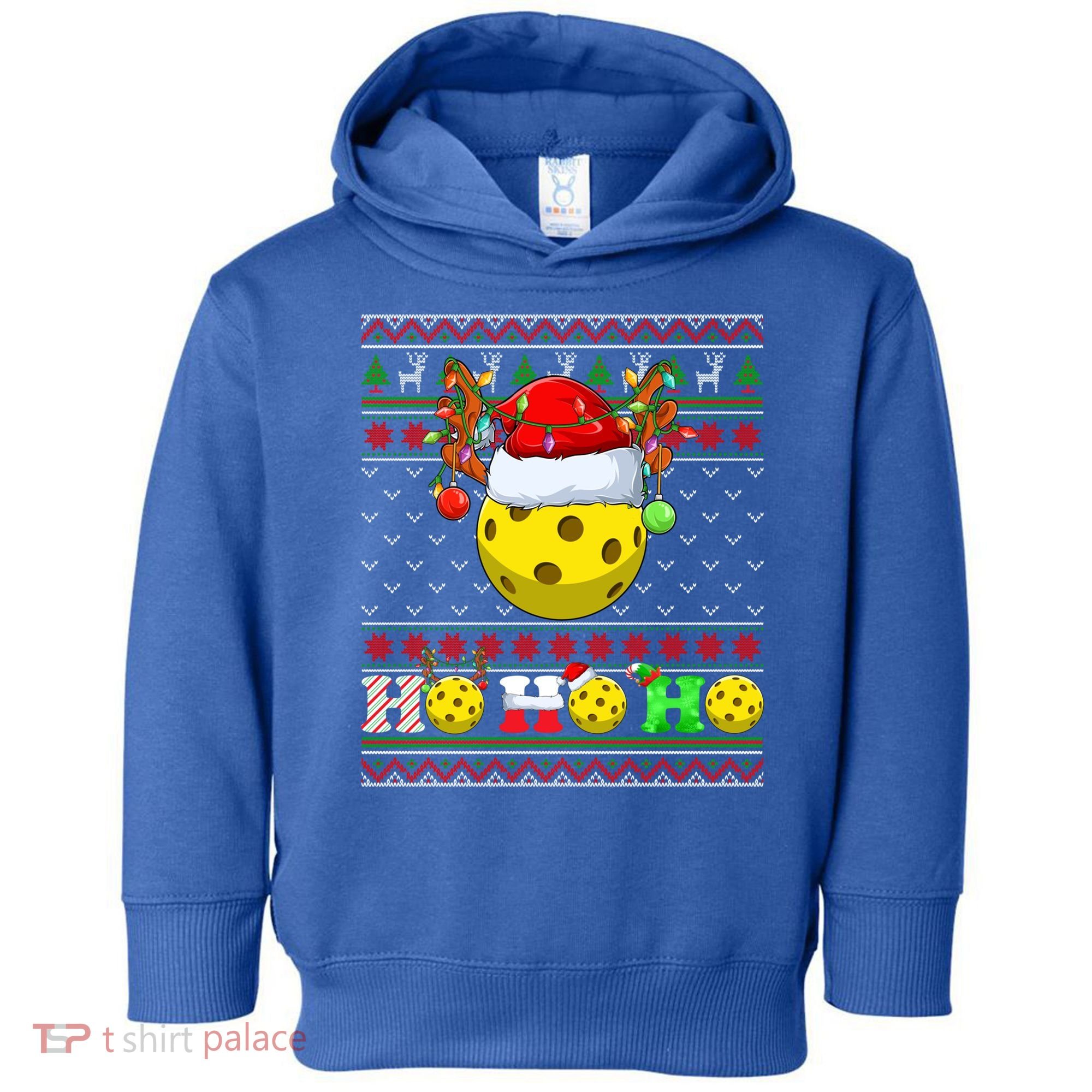 Pickleball Ball Xmas Tree Lights Ugly Christmas Sweater Gift Toddler Hoodie