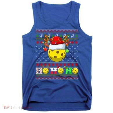 Pickleball Ball Xmas Tree Lights Ugly Christmas Sweater Gift Tank Top