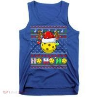 Pickleball Ball Xmas Tree Lights Ugly Christmas Sweater Gift Tank Top thumb 0