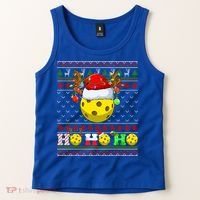 Pickleball Ball Xmas Tree Lights Ugly Christmas Sweater Gift Tank Top thumb 2