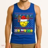 Pickleball Ball Xmas Tree Lights Ugly Christmas Sweater Gift Tank Top thumb 3