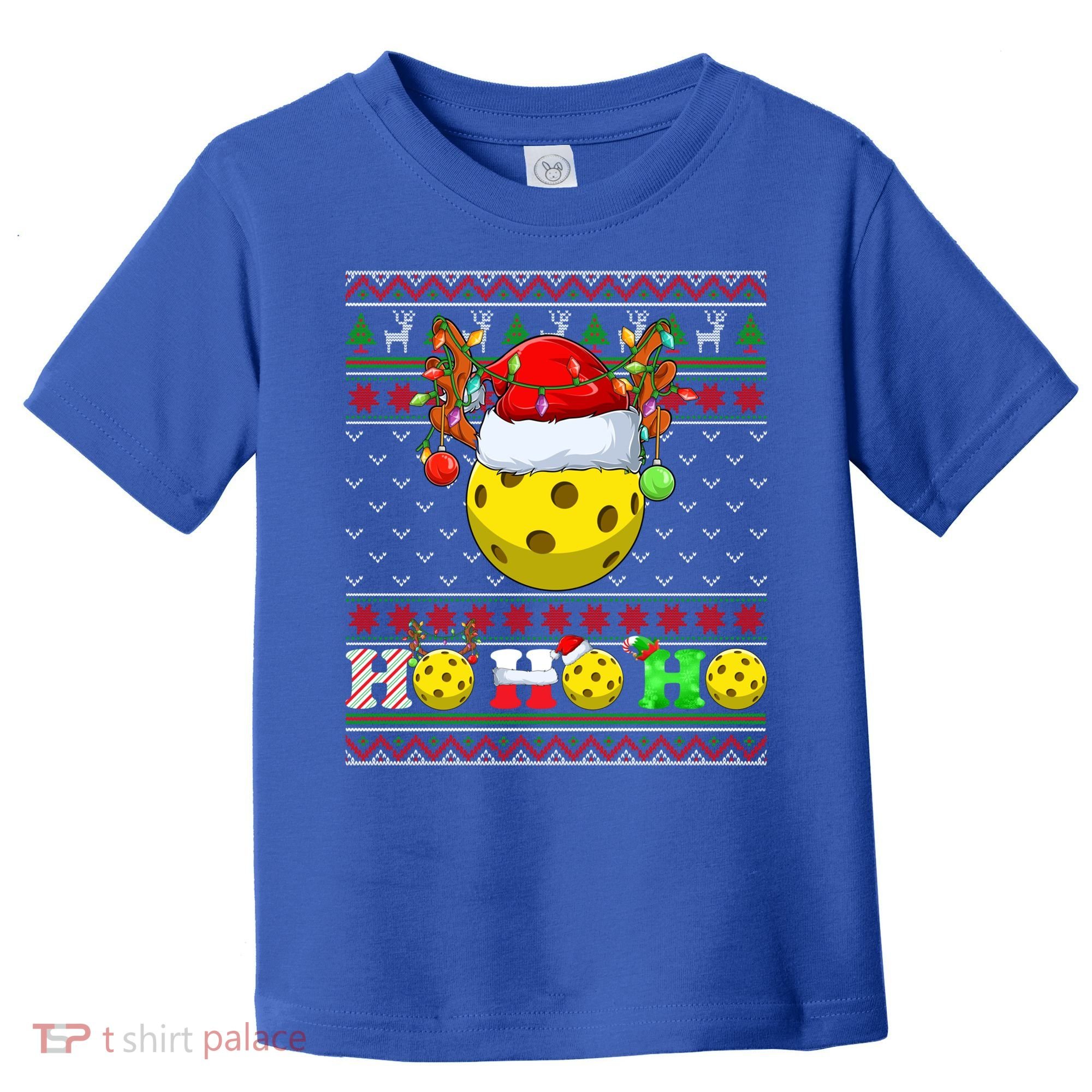 Pickleball Ball Xmas Tree Lights Ugly Christmas Sweater Gift Toddler T-Shirt
