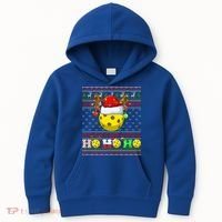 Pickleball Ball Xmas Tree Lights Ugly Christmas Sweater Gift Kids Hoodie thumb 0