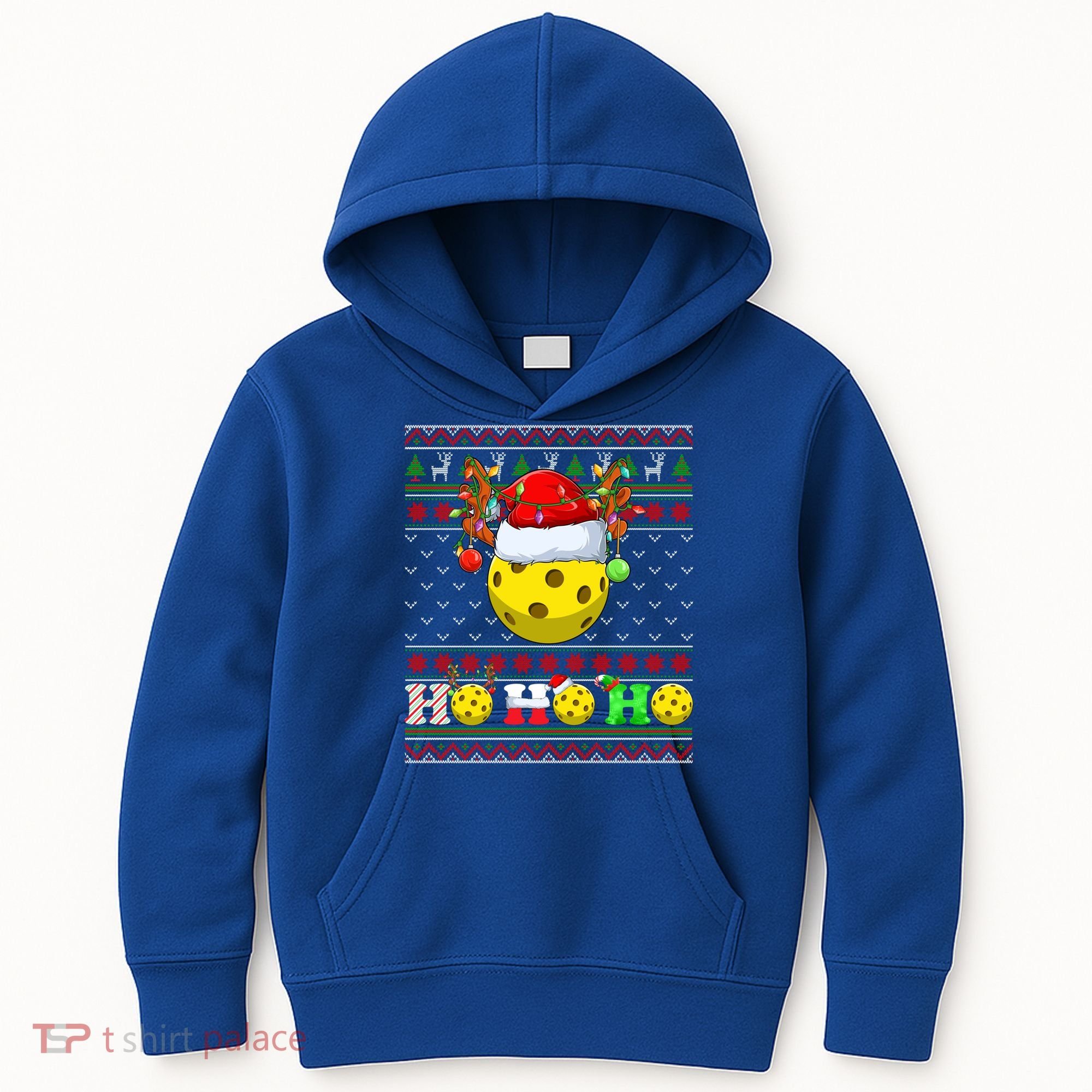 Pickleball Ball Xmas Tree Lights Ugly Christmas Sweater Gift Kids Hoodie