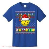 Pickleball Ball Xmas Tree Lights Ugly Christmas Sweater Gift Kids T-Shirt thumb 0