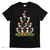 Puffin Bird Xmas Tree Gift Santa Hat Puffin Christmas Vneck T-Shirt thumb 0