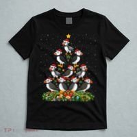 Puffin Bird Xmas Tree Gift Santa Hat Puffin Christmas Vneck T-Shirt thumb 5