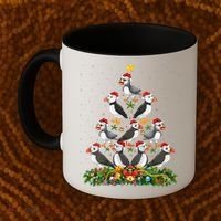 Puffin Bird Xmas Tree Gift Santa Hat Puffin Christmas Vneck Coffee Mug thumb 2