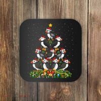 Puffin Bird Xmas Tree Gift Santa Hat Puffin Christmas Vneck Coaster thumb 0