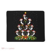 Puffin Bird Xmas Tree Gift Santa Hat Puffin Christmas Vneck Mousepad thumb 0